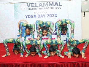 INTERNATIONAL YOGA DAY OBSERVED AT VELAMMAL